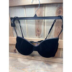 Victorias Secret Black Velvet Bra 36C Adjustable Straps Polyester & Spandex Styl